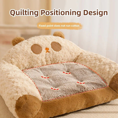 Panier pour Chien Douillet et Lavable avec Dossier Haut – Design Animalier - Museau dort