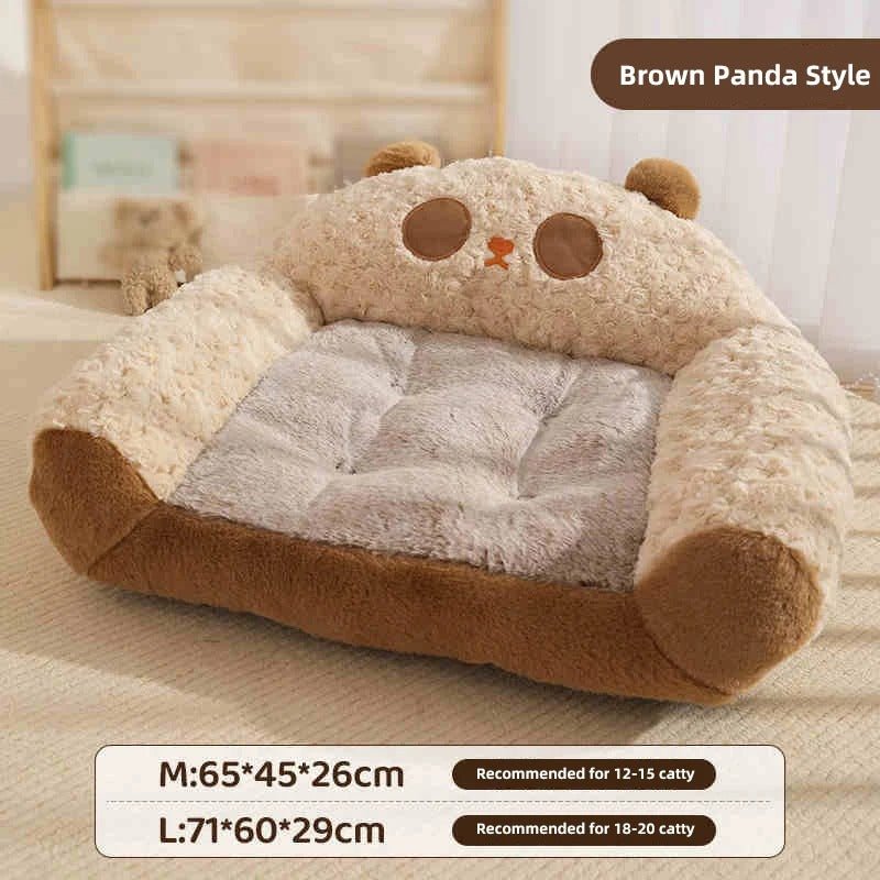 Panier pour Chien Douillet et Lavable avec Dossier Haut – Design Animalier - Museau dort