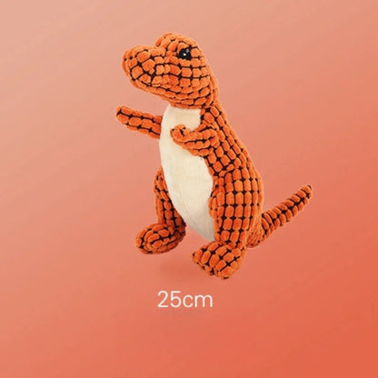 Peluche dinosaure pour chien résistante de 25 cm. Parfait pour les jeux et l'occupation de votre chien.