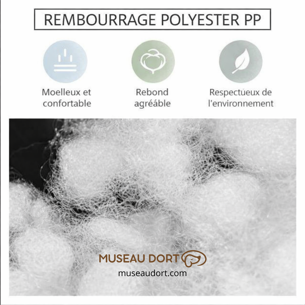 Rembourrage polyester PP du coussin pour chien, moelleux, rebond agréable et confortable au quotidien – Museau Dort