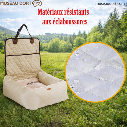 Siège d’auto pour chien avec matériaux résistants aux éclaboussures, surface déperlante facile à nettoyer, Museau Dort